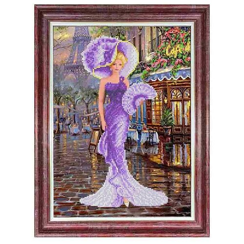 фото Набор для вышивания каролинка бисером дама с веером №2 3017/1 25 х 38 см 1 шт.