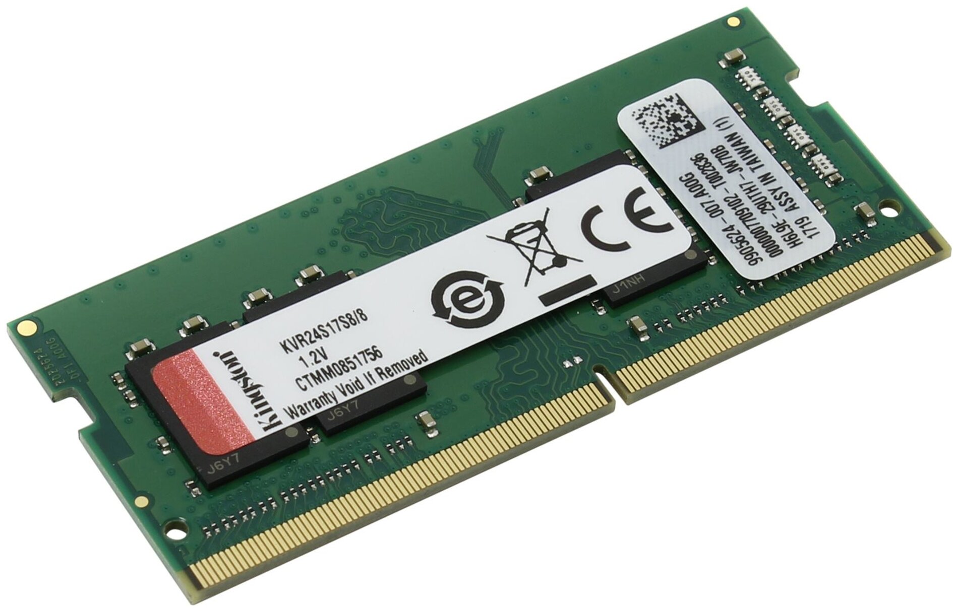 Оперативная память Kingston ValueRAM 8 ГБ DDR4 2400 МГц SODIMM CL17 KVR24S17S8/8