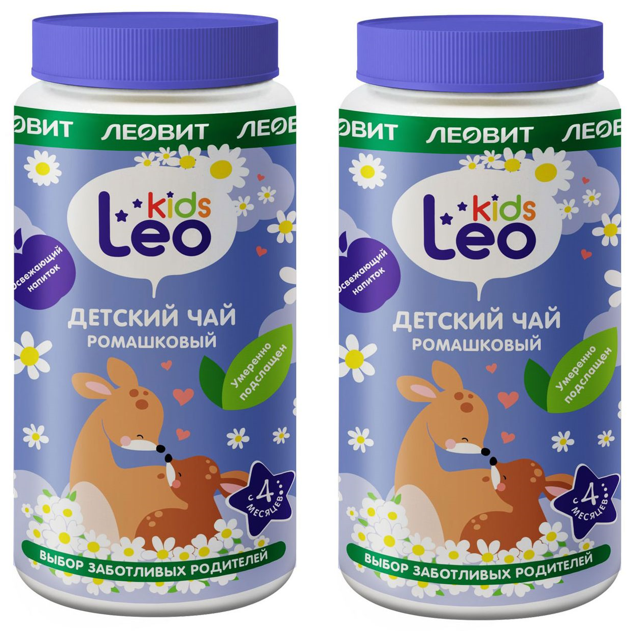 Чай детский «Леовит» Leo Kids Ромашковый гранулированный с 4 мес., 200 г 2 бутылки