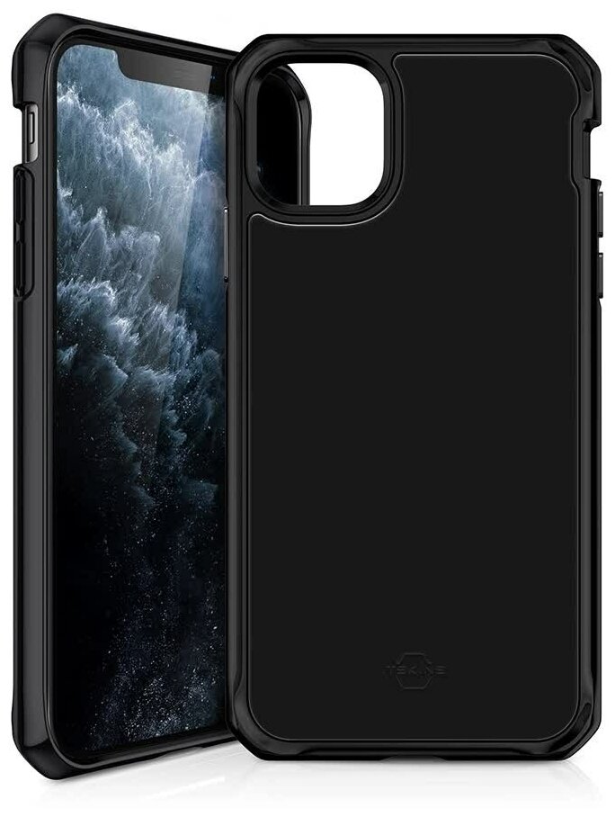 Чехол-накладка ITSKINS HYBRID GLASS ( Iridium ) для Apple iPhone 11 Pro Max 6,5" чёрный