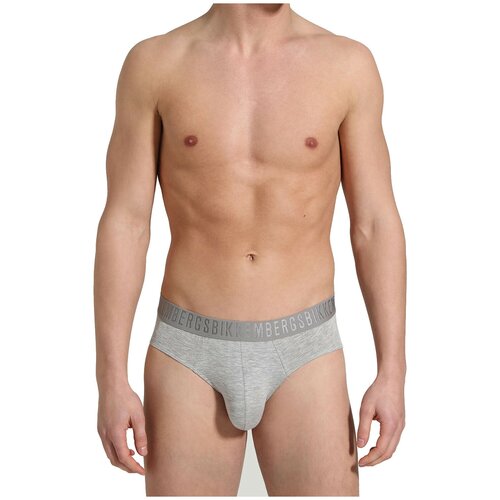 фото Трусы-брифы "fashion bamboo - 2-pack men's briefs grey melange" (комплект 2 шт.) / bikkembergs / серый / размер l