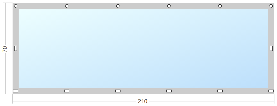Мягкое окно Софтокна 210х70 см съемное, Скоба-ремешок, Прозрачная пленка 0,7мм, Серая окантовка, Комплект для установки - фотография № 3