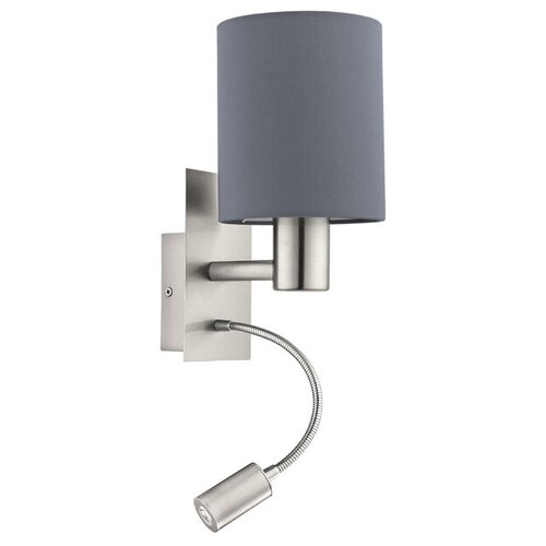 Бра eglo pasteri e27led 1x607 серый хай-тек 24608₽