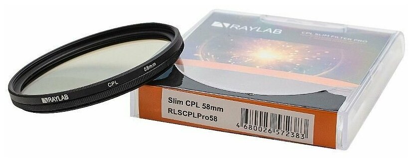 Фильтр поляризационный RayLab CPL Slim Pro 58mm - фото №1