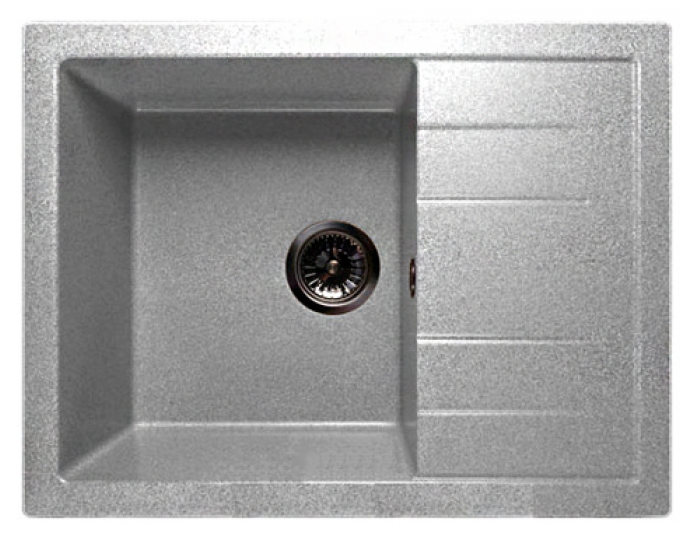 Врезная кухонная мойка 65 см GranFest Quadro GF-Q650L серый - фотография № 2