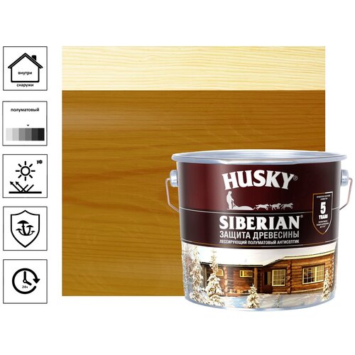 Антисептик Husky Siberian полуматовый дуб 2,7 л