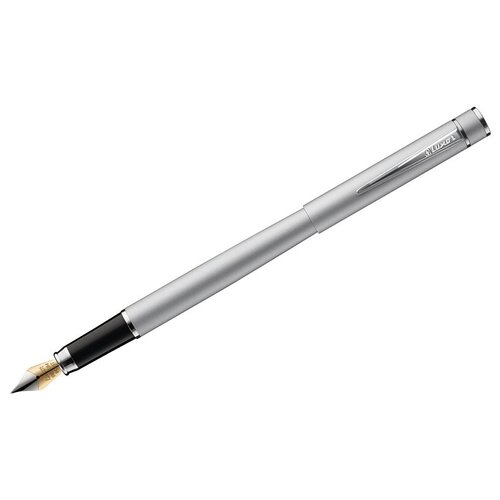 Ручка перьевая Luxor Sleek синяя, 0,8мм, корпус серый металлик, 10 шт. в упаковке