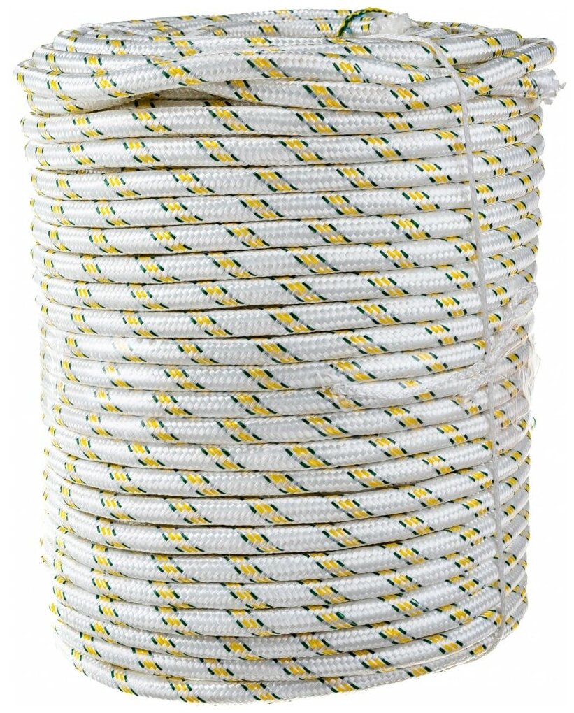 Фал плетёный капроновый СИБИН 24-прядный с капроновым сердечником, диаметр 12 мм, бухта 100 м, 2200 кгс - фотография № 3