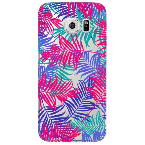 Чехол и защитная пленка для Samsung Galaxy S6 edge Deppa Art Case Jungle пальмы