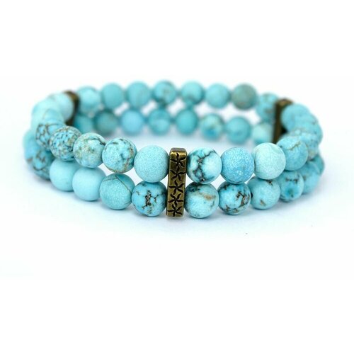 фото Handinsilver ( посеребриручку ) браслет из матовой бирюзы 6мм