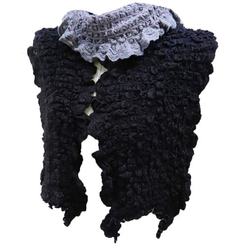 фото Шарф crystel eden,140х25 см, серый, черный