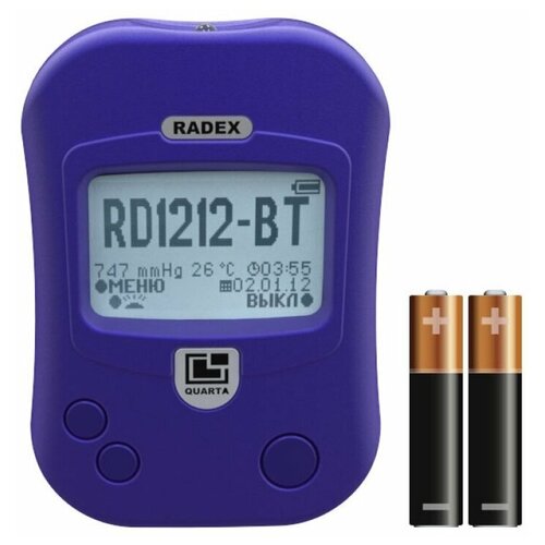 Дозиметр радиации RADEX RD1212-BT Bluetooth индивидуальный прибор straz дозиметр вип 9000 ru o43313do дозиметр для измерения уровня радиации диапазон измерения вр 0 100 мкзв ч