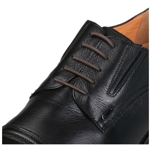 Набор шнурков для обуви, 10 шт, силиконовые, круглые, d = 3 мм, 3,5 см, цвет коричневыйВ наборе1шт