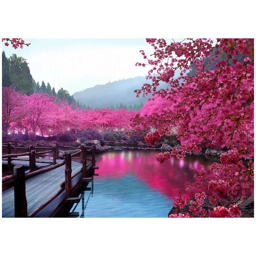 Япония. Сакура - Виниловые фотообои, (211х150 см) япония цветы виниловые фотообои 211х150 см