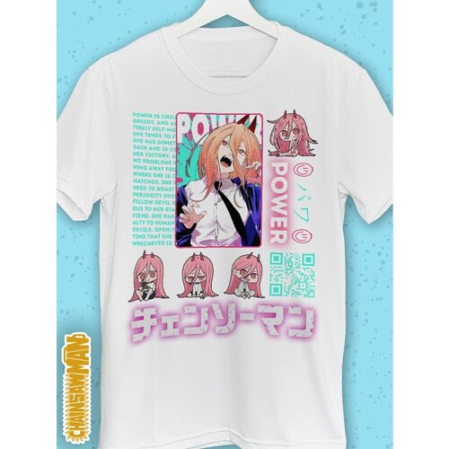 фото Футболка размер 50, белый, черный хилари аниме