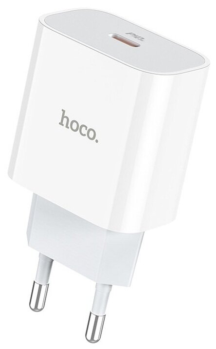 Сетевое зарядное устройство быстрое PD 3.0+QC 3.0 USB Type-C с кабелем Type-C - Lightning Hoco C76A Plus - Белое