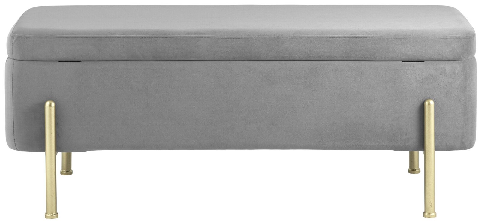 Банкетка Болейн с ящиком, велюр серый - фотография № 2