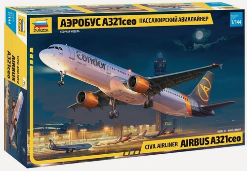 Изображение товара Сборная модель ZVEZDA "Аэробус А321CEO", 1:144, раскрашиваемая, от 7 лет
