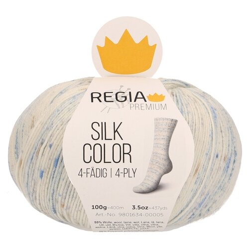 Пряжа Regia Silk Color, 55 % шерсть, 20 % шелк, 25 % полиамид, 100 г, 400 м, 1 шт., 00066 flashing 400 м