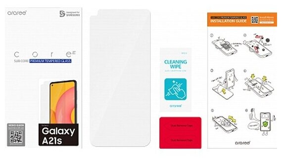 Защитное стекло для экрана SAMSUNG araree by KDLAB для Samsung Galaxy A21s, прозрачная, 1 шт [gp-tta217kdatr] - фото №2