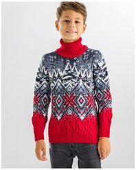 Детский детский свитер с елками и узорами для мальчиков Pulltonic