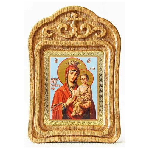 Икона Божией Матери Скоропослушница, резная деревянная рамка почаевская икона божией матери резная деревянная рамка
