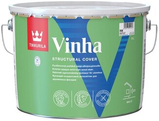 Антисептик Tikkurila Vinha (База А) белый для дерева, 9 л