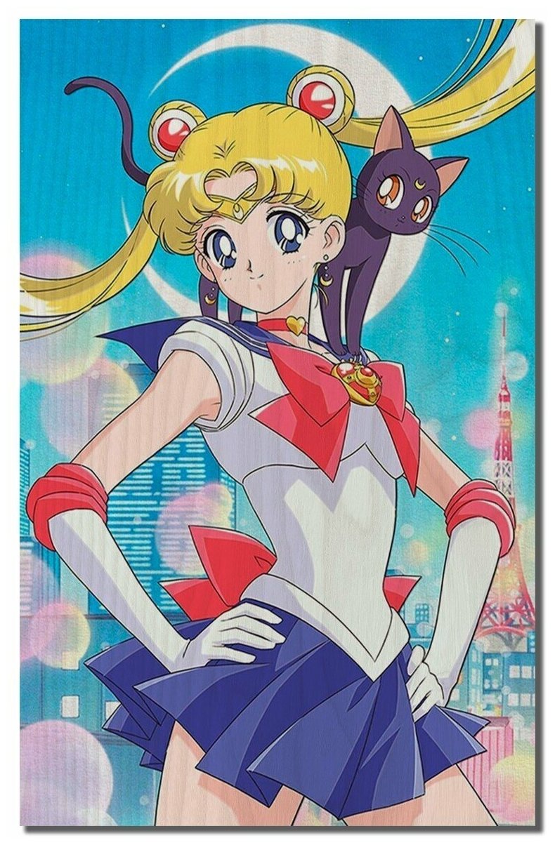 Картина интерьерная на дереве, рисунок Аниме Сейлор Мун Sailor Moon - 7618 В