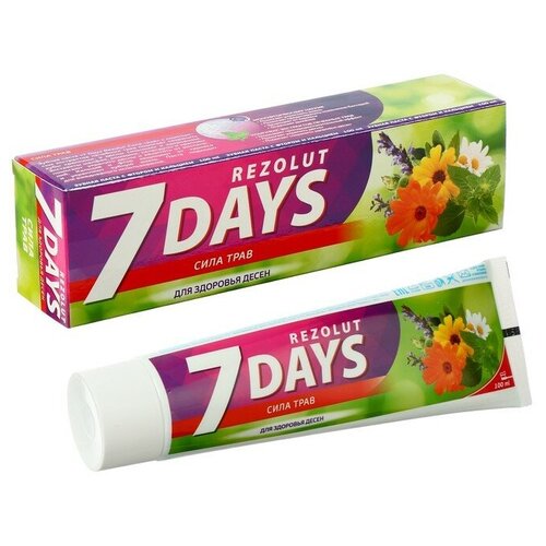 зубная щетка 7 days rezolut clean expert средняя 2 1шт 7 days Зубная паста 7 days Rezolut Сила трав для здоровья десен 100 мл