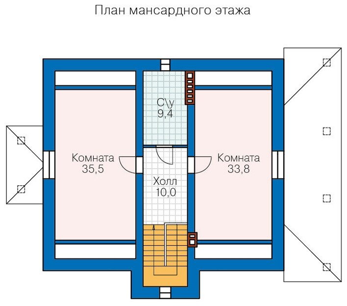 Проект кирпичного дома Catalog-Plans-45-55AL (299,95кв.м, 12,98x11,4м, кирпичного) - фотография № 4