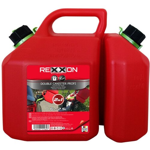 Канистра пластиковая REXXON двойная 6+2,5л красный канистра для топлива rexxon 5 л