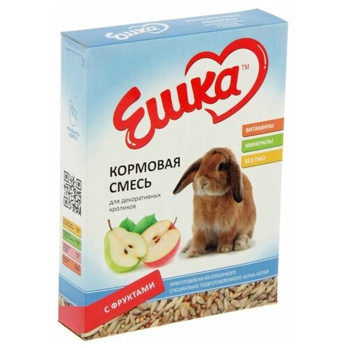 Ешка Кормовая смесь "Ешка" для декоративных кроликов, с фруктами, 450 г