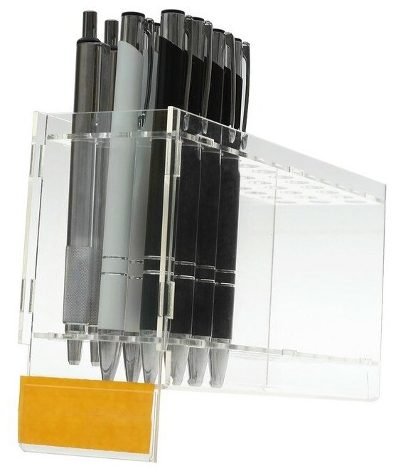 Подставка под ручки, 36 шт, 6*20*13 см, цвет прозрачный, оргстекло 2 мм В защитной плёнке