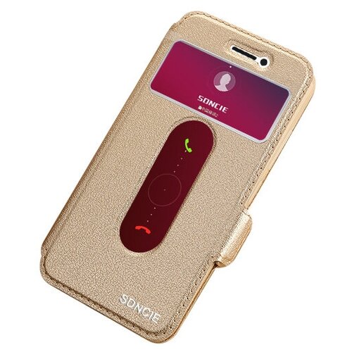 фото Чехол-книжка mypads для zte axon mini/mini premium edition b2015 5.2 с окошком для входящих вызовов и свайпом золотой