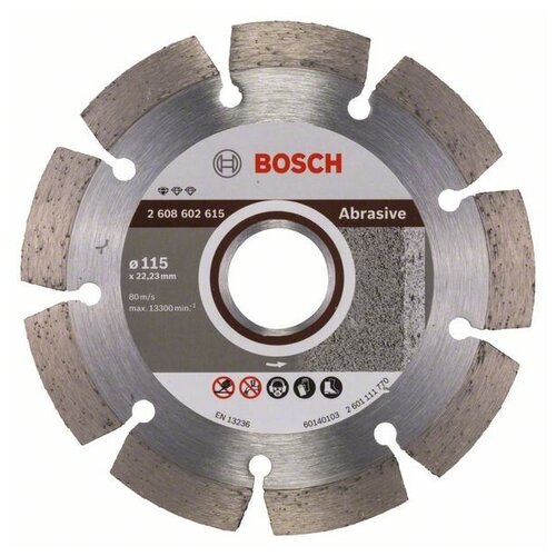 BOSCH Диск алмазный отрезной Standard for Abrasive 230-22,23 мм Bosch 2.608.602.619 диск алм bosch expert for concrete 300x22 сегмент 2 608 602 694 300 х 22 сегмент