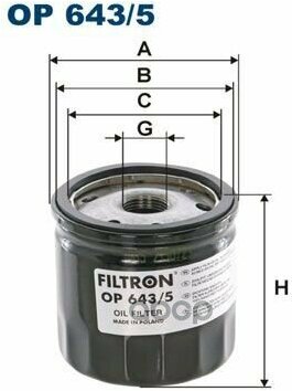 Фильтр Масляный Mb Om607/Renault K9k 12- Filtron Op643/5 Filtron арт. OP6435