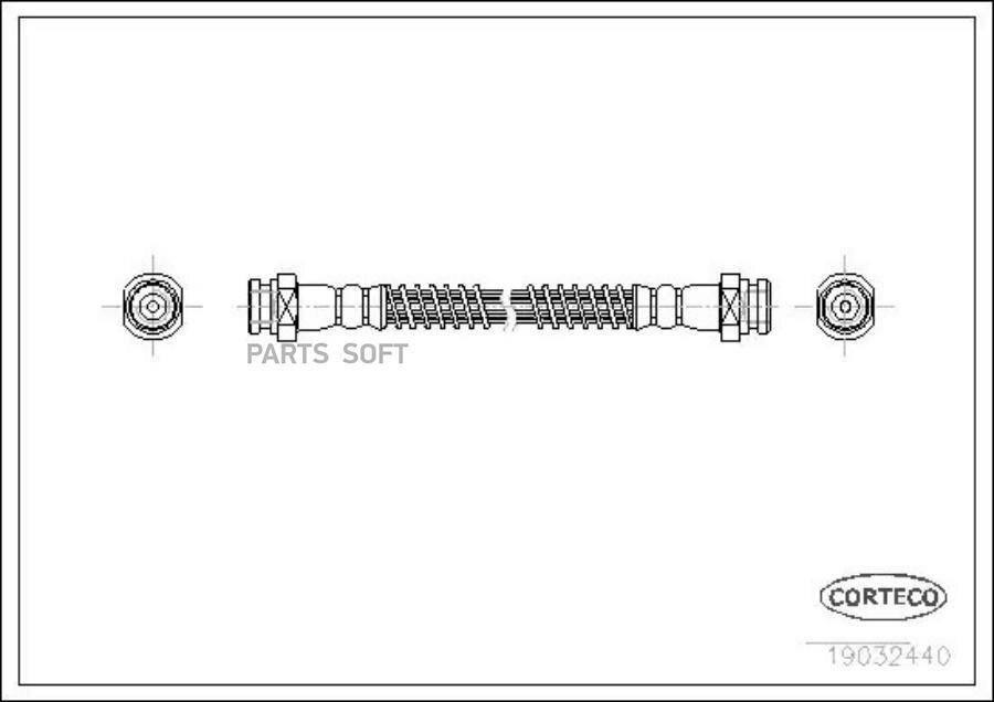 CORTECO 19032440 Тормозной шланг задний (229mm)