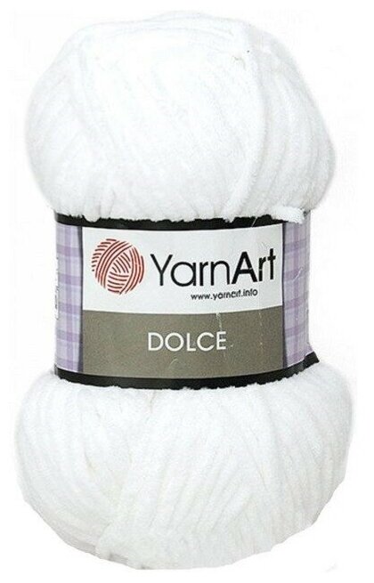 Пряжа YarnArt Dolce белый (741), 100%микрополиэстер, 120м, 100г, 2шт