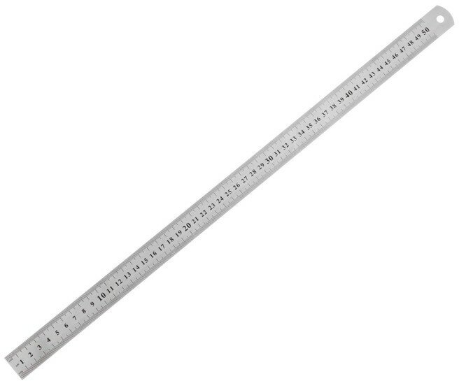 Calligrata Линейка металлическая, 50 см, серебристая