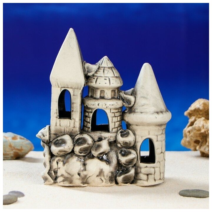 Декорация для аквариума "Замок и башни", 8 х 13 х 16 см, микс - фотография № 7