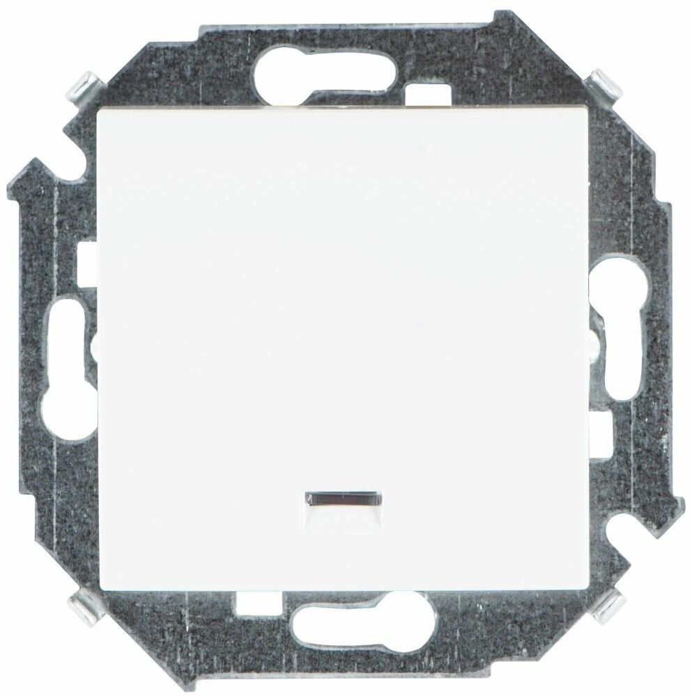 Simon 15 Белый Выключатель 1-клавишный с подсветкой, 16А, 250В, винт. зажим, Simon, арт.1591104-030