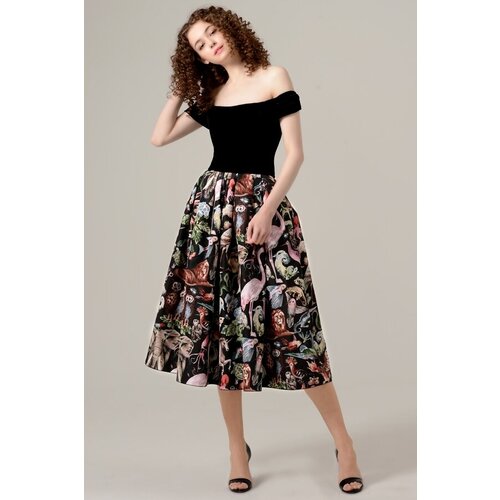 Платье TOPAZA PELLA, полуприлегающее, миди, размер 46, черный