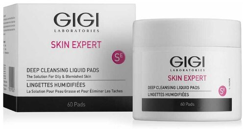 Gigi Очищающие влажные диски Derma Clear Deep Cleansing Liquid Pads, 100 мл, 60 уп. по 60 шт.