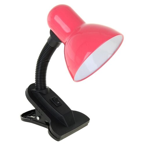 Лампа настольная Е27 с выкл. на зажиме (220В) розовая (108В)
