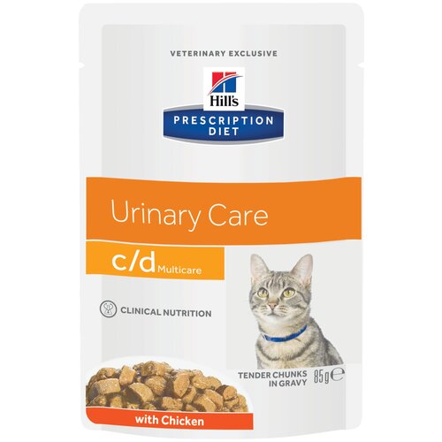 Корм для кошек влажный Hill's Prescription Diet Urinary Care Multicare c/d профилактика мочекаменной болезни курица 85г