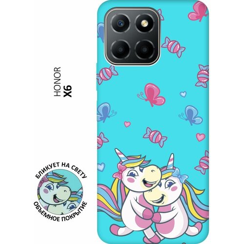 Матовый чехол Unicorns and Candies для Honor X6 / X8 5G / Хонор Х6 / Х8 5Г с 3D эффектом мятный матовый чехол bye then w для honor x6 x8 5g хонор х6 х8 5г с 3d эффектом черный