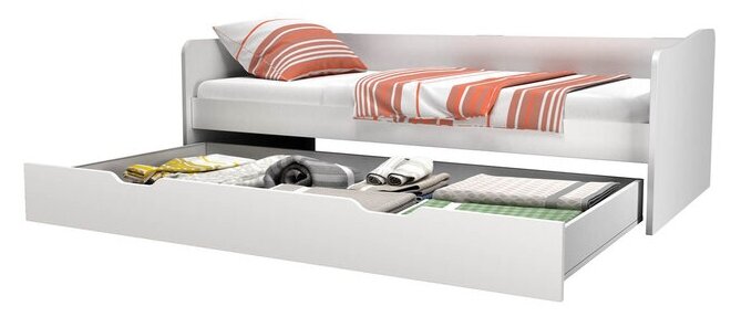 Polini Кровать детская выдвижная Polini kids Fun 4200, белый — фото 1