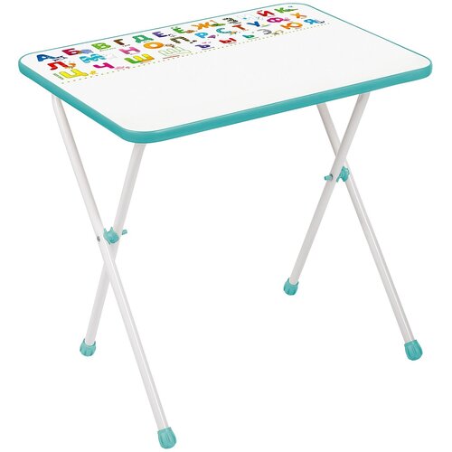 фото Детский стол inhome сти складной, для возраста 3-7 лет, белый/мятный
