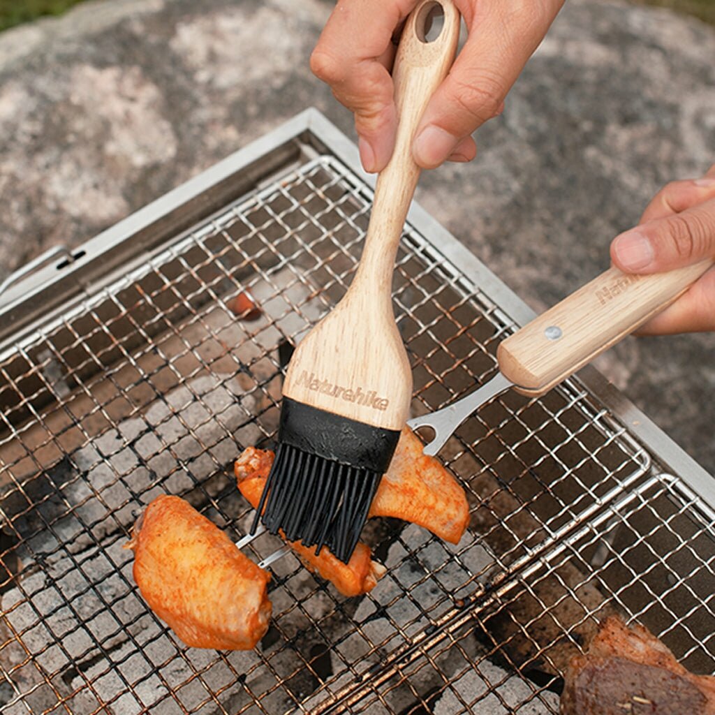 Набор посуды Naturehike Four-piece barbecue tool set Wood/Stainless Steel Color - фотография № 6