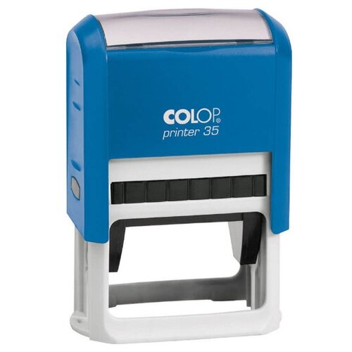 Оснастка Colop Printer 35 для печати, штампа, факсимиле. Поле: 50х30 мм. Корпус: синий.